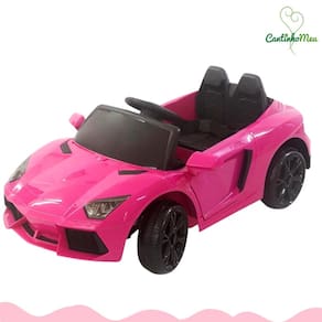 Carro Elétrico Esportivo Rosa 6V - Baby Style