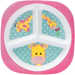 Prato Com Divisorias Animal Fun Girafa - Buba