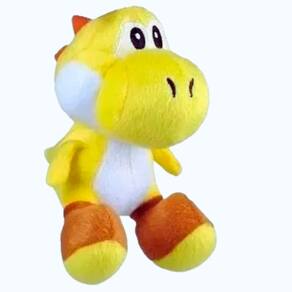 Brinquedo Pelucia Yoshi Amarelo 30cm Turma do Mario Antialergico