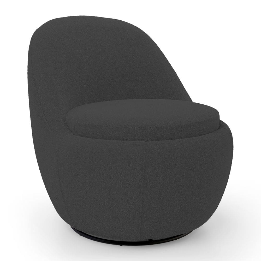 Poltrona Orgânica Living Memphis Base Giratória Bouclê Preto - Desk Design