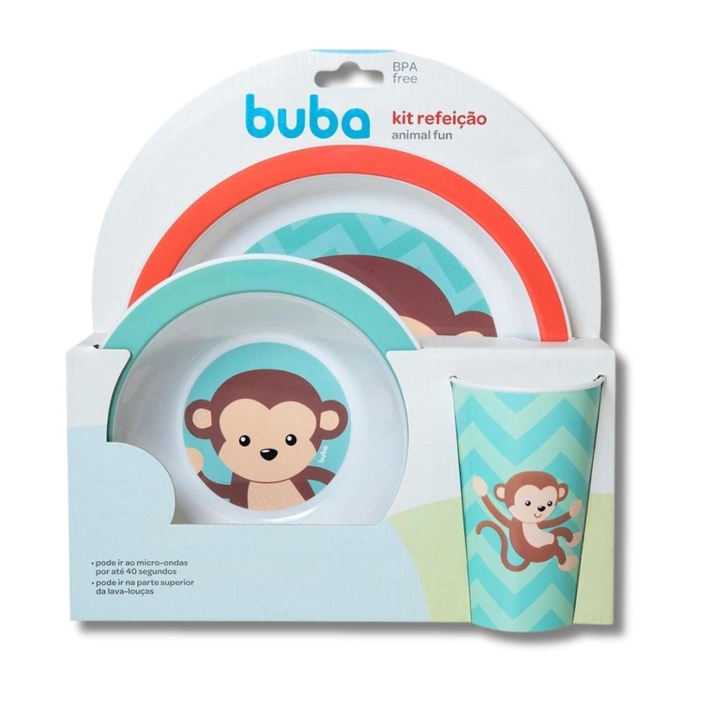 Kit De Refeicao Animal Fun Macaco - Buba