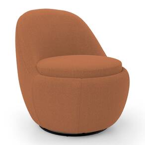 Poltrona Orgânica Living Memphis Base Giratória Bouclê Terracota - Desk Design