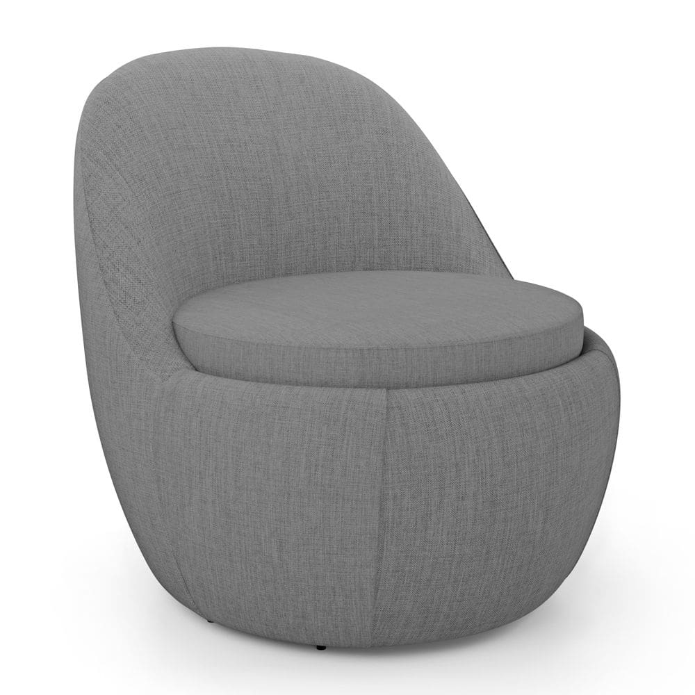 Poltrona Orgânica Living Memphis Fixa Linho Cinza Escuro - Desk Design