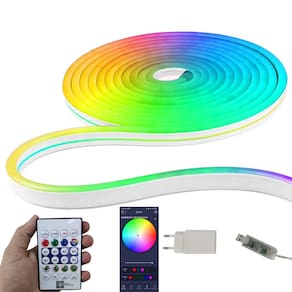 Fita Neon Led App Celular RGB 5 Metros IP68 Iluminaçao Casa Sanca Quarto Sala Gamer