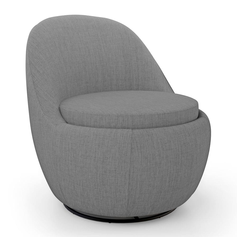 Poltrona Orgânica Living Memphis Base Giratória Linho Cinza Escuro - Desk Design