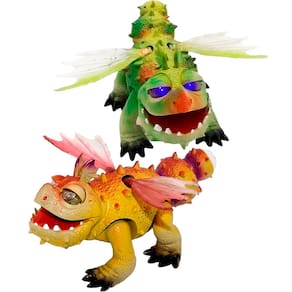 Dupla Brinquedo Infantil Dragão Dinossauro Com Luz Movimento