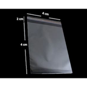 Saco Adesivado Plástico Vabene Transparente 4x4+3cm 1000 Unidades