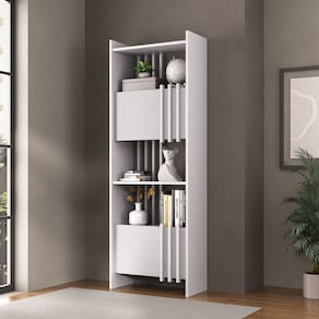 Estante para Livros Arbos 2 Portas 6 Prateleiras Ripado Terraza - Artany