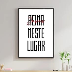 Quadro Jesus Reina Neste Lugar 45X34 Com Vidro Madeira Preta