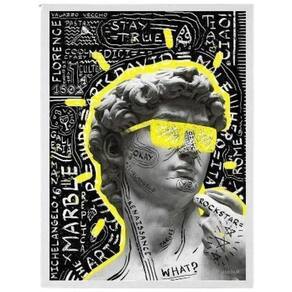Quadro Estátua Grega Pop Art 33X24Cm - Madeira Branca