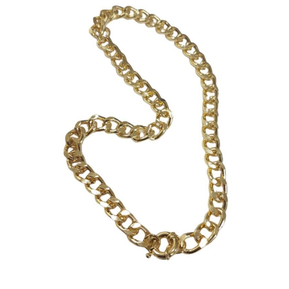 Gargantilha Folheado Elo Grumet Amassado