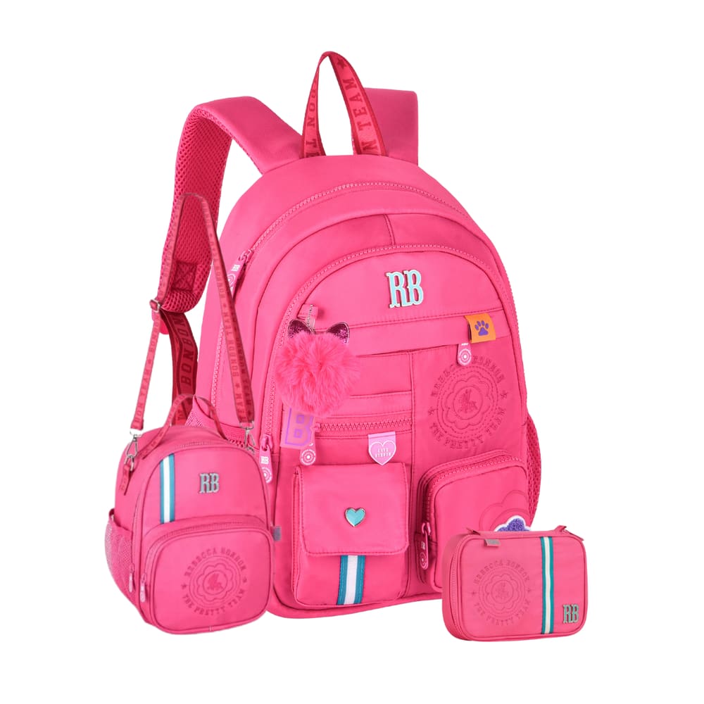 Kit Mochila Rebecca Bonbon De Costas Lancheira E Estojo Box