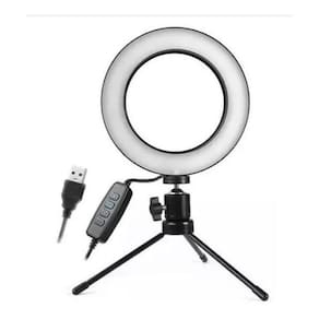 Iluminador Ring Light 16Cm Usb Led Misto 3500K 5500K + Trip