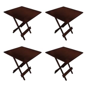 Kit 4 Mesa Dobrável 70x70cm em Madeira Maciça para Açaí e Bares - Imbuia