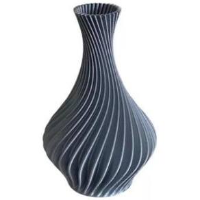 Vaso Plantas Modelo Espiral Cinza- Jarro Decoração 12Cm