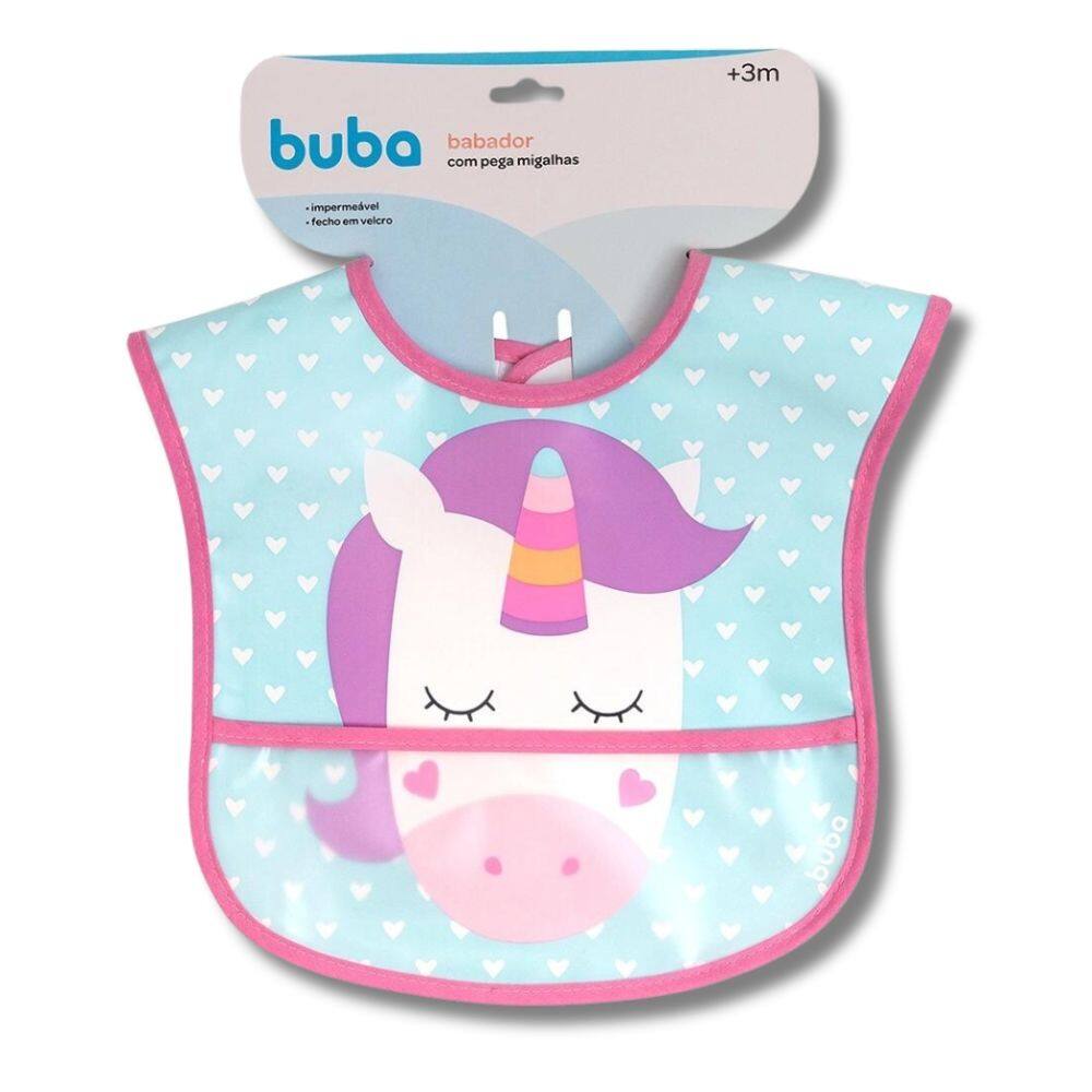 Babador Com Bolso Unicornio - Buba