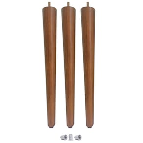 Kit 3 Pé Palito 50Cm Sofá Mesa Marrom Claro + Bucha