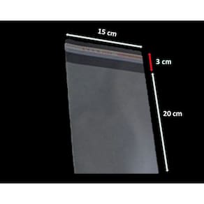 Saco Adesivado Plástico Transparente Vabene 15x20+3cm 500 Unidades