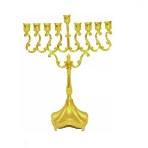 Candelabro 9 Velas Menorá Hanukkah Chanukiá - Israel Dourado