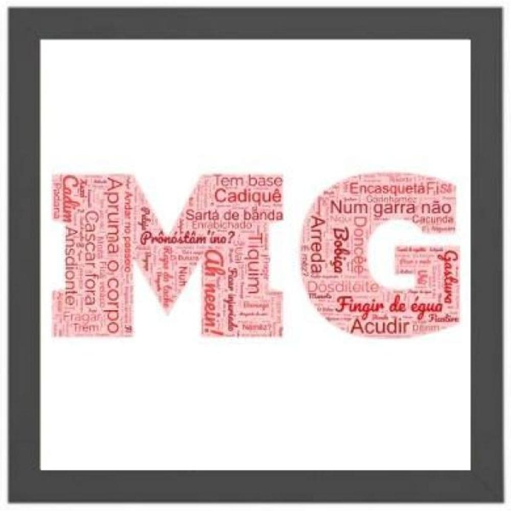 Quadro Quadrado Gírias De Mg 33X24Cm