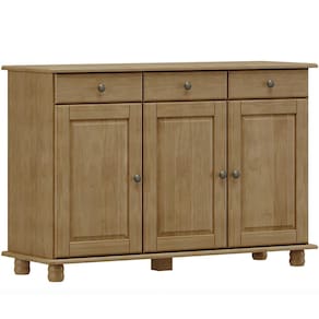 Balcao Madeira Maciça 3 Portas 3 Gavetas 129 cm 8927 Freijo Milani Store