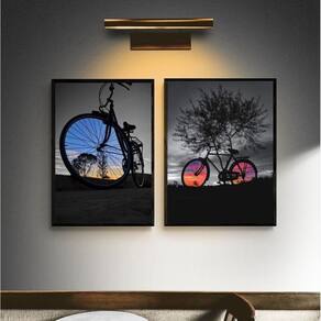 Kit 2 Quadros Decorativos Bike - Paisagens 33X24Cm - Vidro