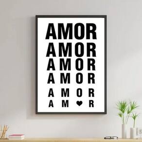 Quadro Decorativo Amor Ótica 45X34Cm - Madeira Preta