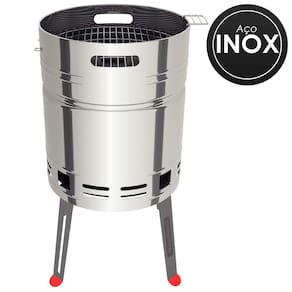 Churrasqueira à Carvão Tramontina Tcp 400 Aço Inox Com Balde