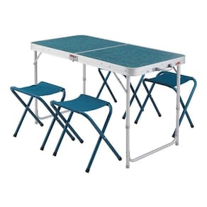 Kit Mesa Dobrável Com 4 Bancos - Camping, Jardim, Quintal