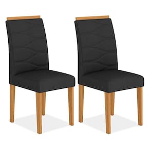Kit 2 Cadeiras Estofadas Vitória Cinamomo/preto - Móveis Arapongas