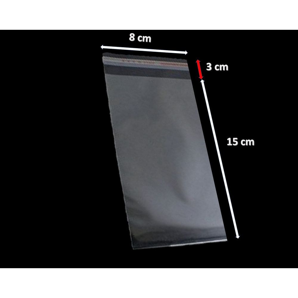 Saco Adesivado Plástico Transparente Vabene 8x15+3cm 1000 Unidades