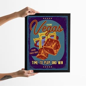 Quadro Vintage Cassino Vegas 45X34Cm