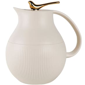 Garrafa Térmica De Mesa Pássaro Dourado Branco Chá Leite 1L