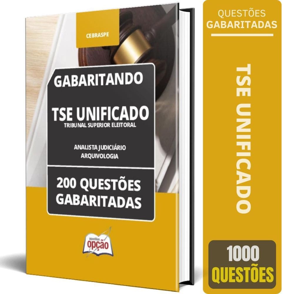 Caderno Tse Unificado 2024 Analista Judiciário Área: Apoio