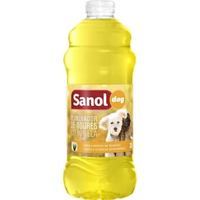 Desinfetante de Ambientes e Eliminador de Odores para Ambiente com Cachorros e Gatos Citronela Sanol 2 Litros