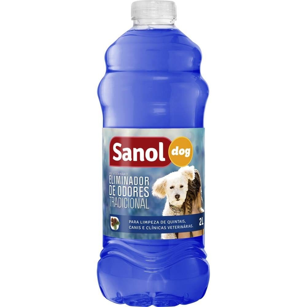 Desinfetante de Ambientes com Animais e Eliminador de Odores Fragrância Tradicional Sanol 2 Litros