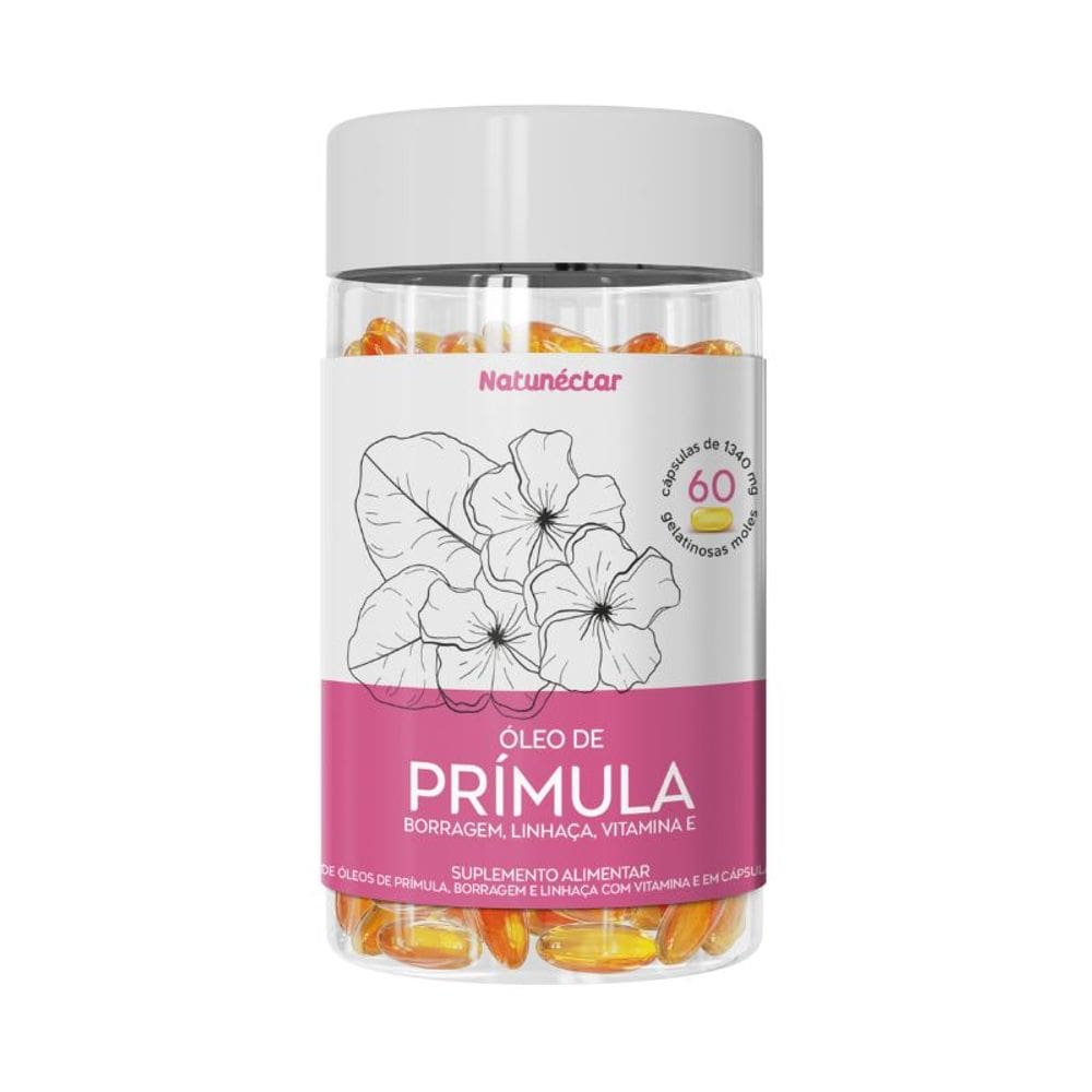 Óleo de Prímula Suplemento Alimentar Natunectar 1350mg - 60 cápsulas