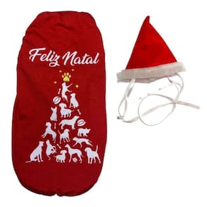 Kit Camiseta E Gorrinho De Natal Para Cães E Gatos Egg