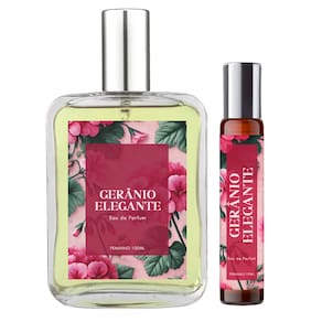 Perfume Gerânio Elegante Feminino 100ml + Spray 10ml Natural