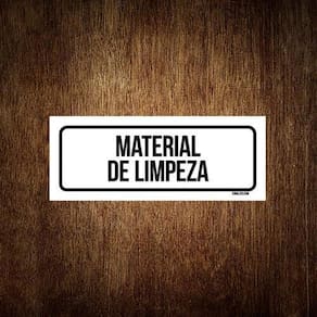Placa De Sinalização Setor - Material De Limpeza 23X9