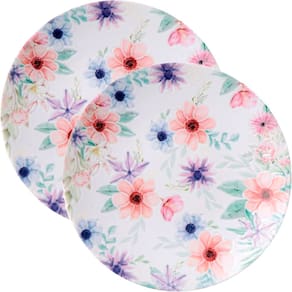Jogo Pratos Sobremesa Lanche 8 Pessoas 8 Pçs Floratta 21cm