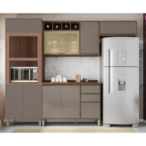 Cozinha Modulada 4 Peças 8 Portas 3 Gavetas Sem Tampo Yara Luciane