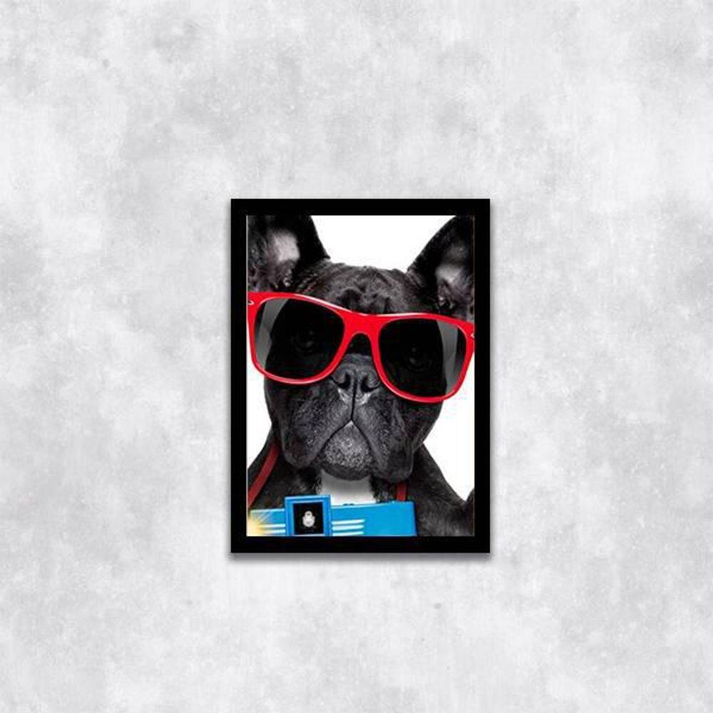 Quadro Bulldog Francês Férias 24X18Cm