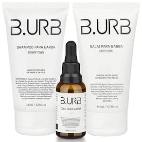 Kit Shampoo Downtown + Balm Midtown + Óleo Venice Café e Baunilha Barba Urbana B.URB
