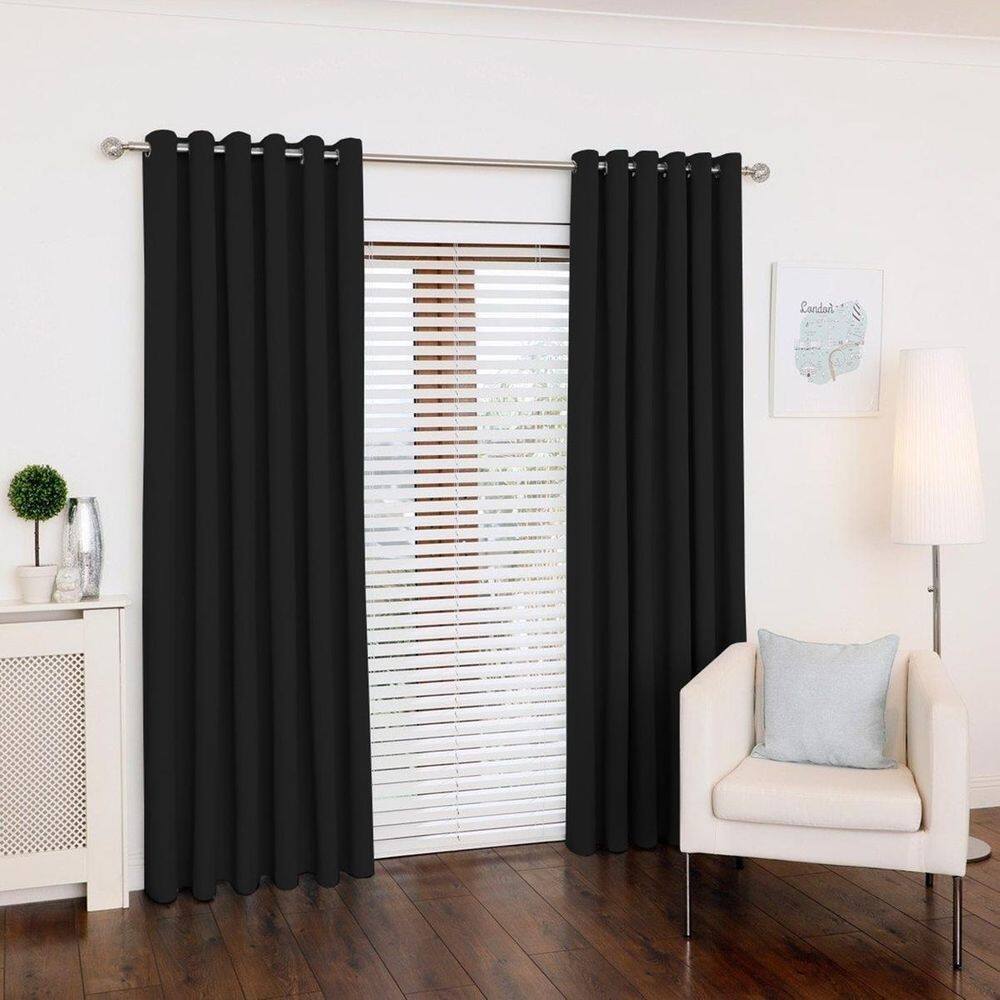 Cortina Tecido Oxford Preto 300X180 Sala/Quarto Fabritex