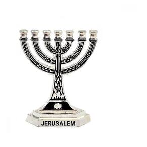 Candelabro Sete Pontas - Menora Pequena - Israel Prata