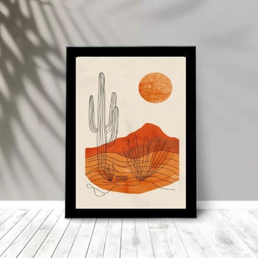 Quadro Moderno Abstrato Deserto 24X18Cm