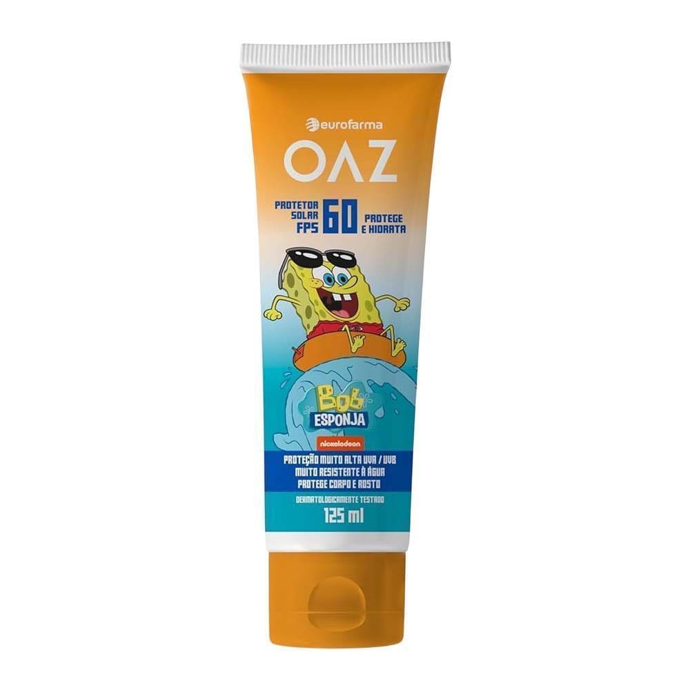 Protetor Solar OAZ Kids Bob Esponja FPS 60 Eurofarma 125ml