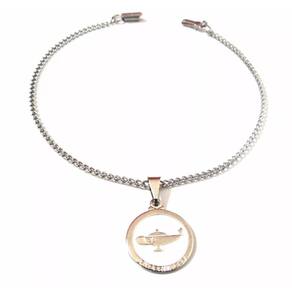 Pulseira Aço Inox Enfermagem Detalhe Branco
