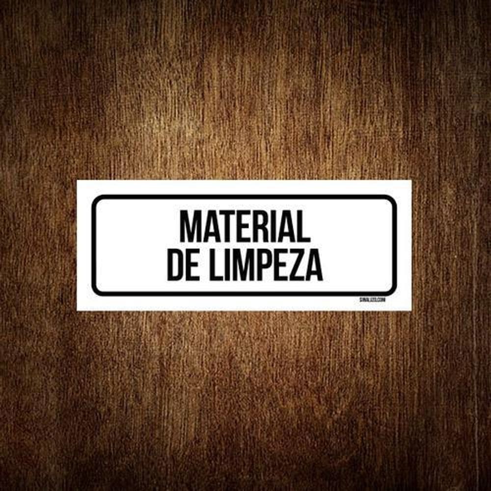 Placa De Sinalização Setor - Material De Limpeza  23X9